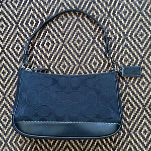 Vintage Y2K Coach signature demi pouch 6094 black with nickel